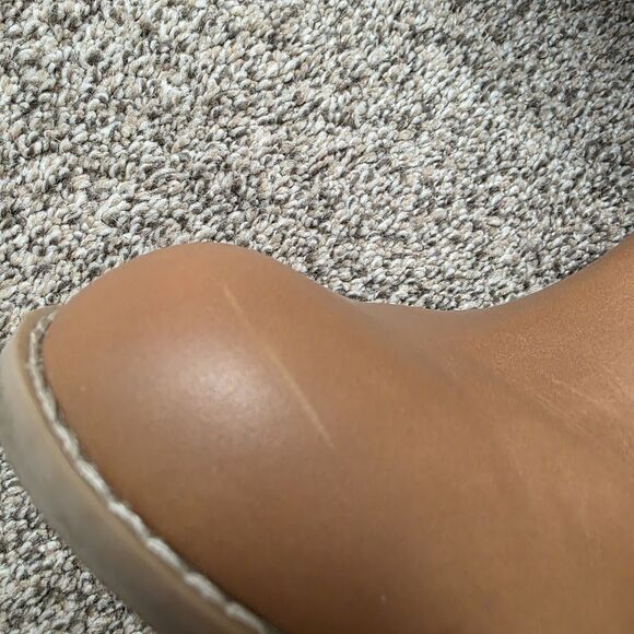 Report Boots Size 9.5 Stacked Heel Ankle Booties Light Brown Faux Leather - Picture 8 of 12